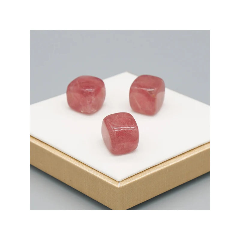 Different Colorful Rainbow Stone Tumbled Stones Strawberry Quartz Tumbled Stone