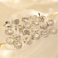 Best Price Stainless Steel Waterproof Silver Irregular Shape Open Adjustable Rings Sets for Women Men