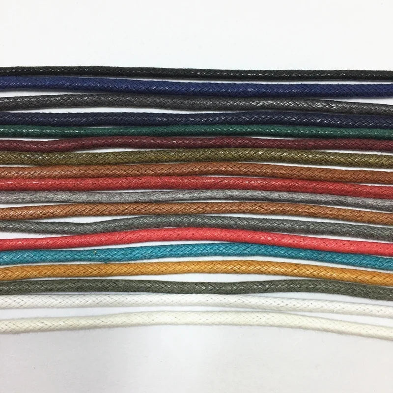 Manufacturer Custom Braided Leather Waxed Cotton Drawcord Waterproof Eco-Friendly High Tenacity 16 Strand Custom Colors Garment
