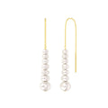 MED3029 Melynn Baroque Fresh Water Pearl Tassel Earrings 925 Sterling Silver Rope Chain Dangling Earrings for Women Girls Ladies