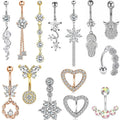 Stainless Steel Pendant Zircon Body Piercing Jewelry Navel Ring Belly Button