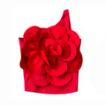 Three Dimensional Large Flower Diagonal Collar Single Shoulder Halter Vest Women Wear Foreign Slimming Halter Top