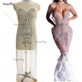 WDP-030  African Black Women 2022 Fancy Beaded Full Body Crystal Skin Color Rhinestone Bodice Applique Manufacturers