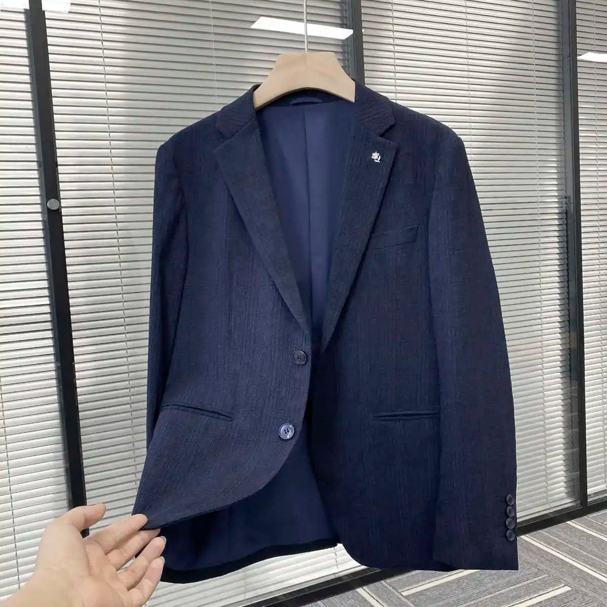 Men's Professional Casual Lyocell Wedding Dress Single Breasted Closure Best Man Jacket Blazer V-Neck Printed Plus Size