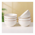 Factory Custom Luxury Porcelain White Ceramics Bowls Round Rice Pasta Mixing Bowl Gold Rim Eco-Friendly Dinnerware Wholesale