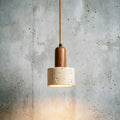 Popular Wabi Sabi Beige Stone LED Pendant Light with 2-Year Warranty Restaurant Decor Dining Kitchen Island Droplight Travertine