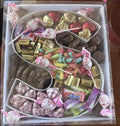 Transparent Cover Fillable Sweet Food Cardboard Charcuterie Packaging Letter Shaped Treat Box for Sushi