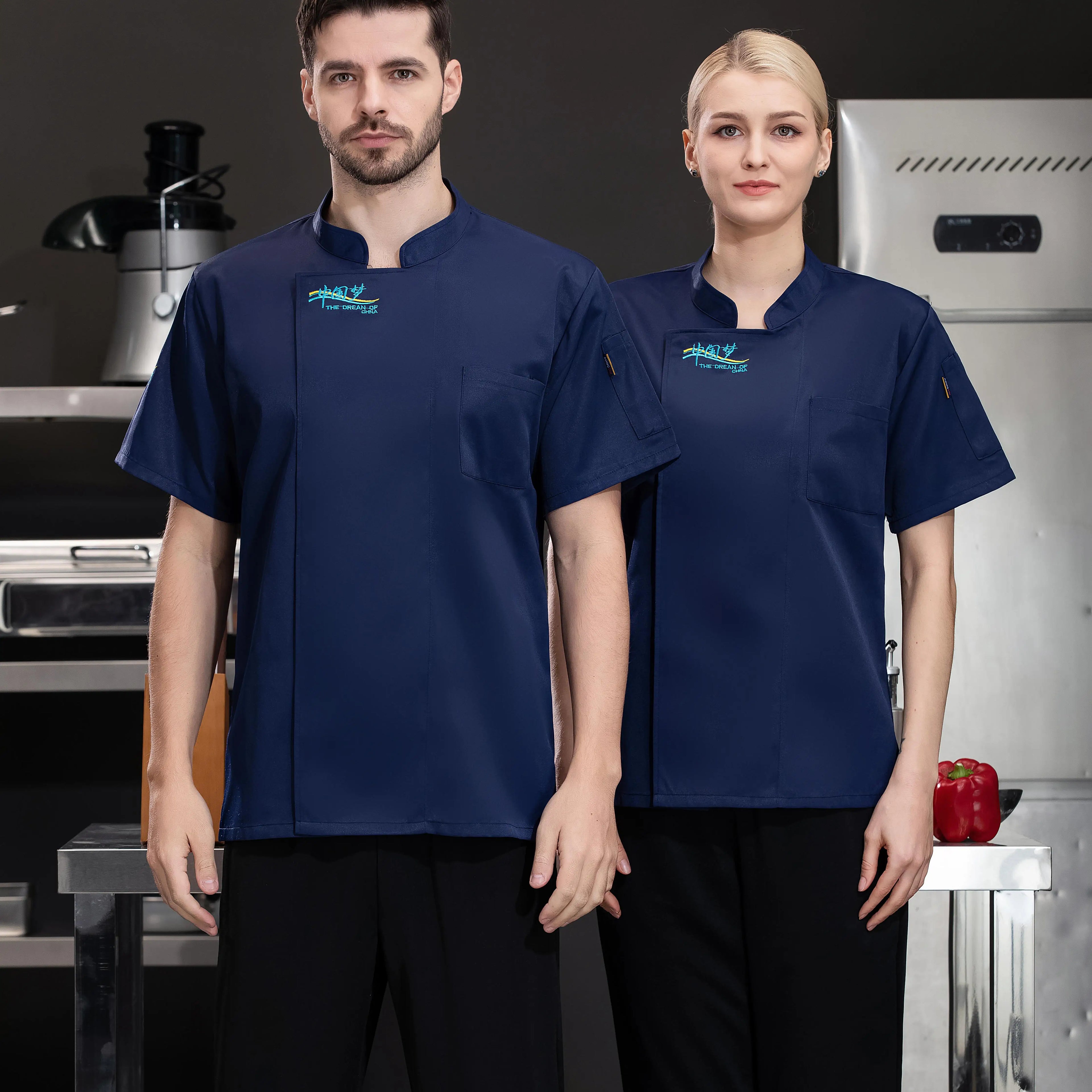 Custom Modern Design Pizza Coat Professional Manufacturer Lightweight Hotel Restaurant Bar Cotton Kitchen Chef Jacket Uniform