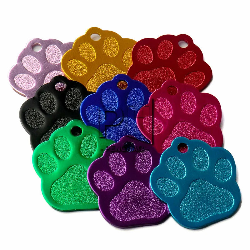 Wholesale 3D Exquisite PAW Shape Pet Dog ID Tags Custom Engraved Name Phone No. Cat Dog ID Tag Personalized Pet Supplies