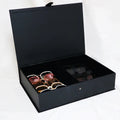 Luxury Rectangle Semi-Hard Eyeglasses Storage Stand Tray PU Leather Eyeglass Organizer Box Sunglasses Display Case