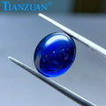 Synthetic Blue Sapphire Corundum with Inclusions Oval Shape Cabochon Cut Flat Bottom Loose Gemstones