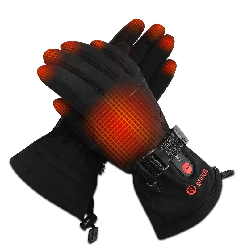 Savior Screen Touch Mobile Warming Rechargeable Battery Powered Heated Motorcycle Gloves