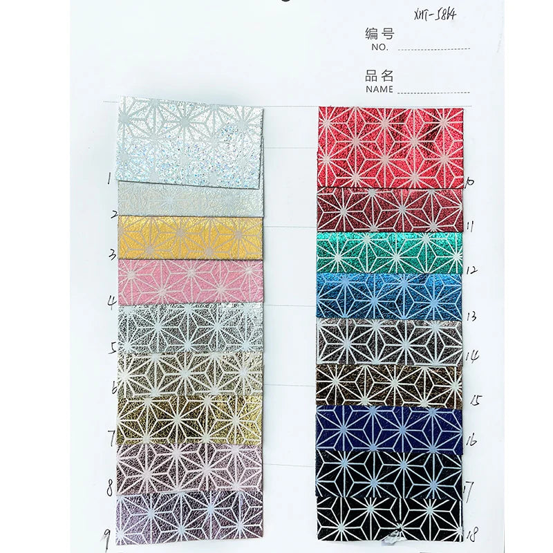 Wholesale Snowflakes PU Faux Leather Colorful Thickness for Jackets Bags Shoes and so on