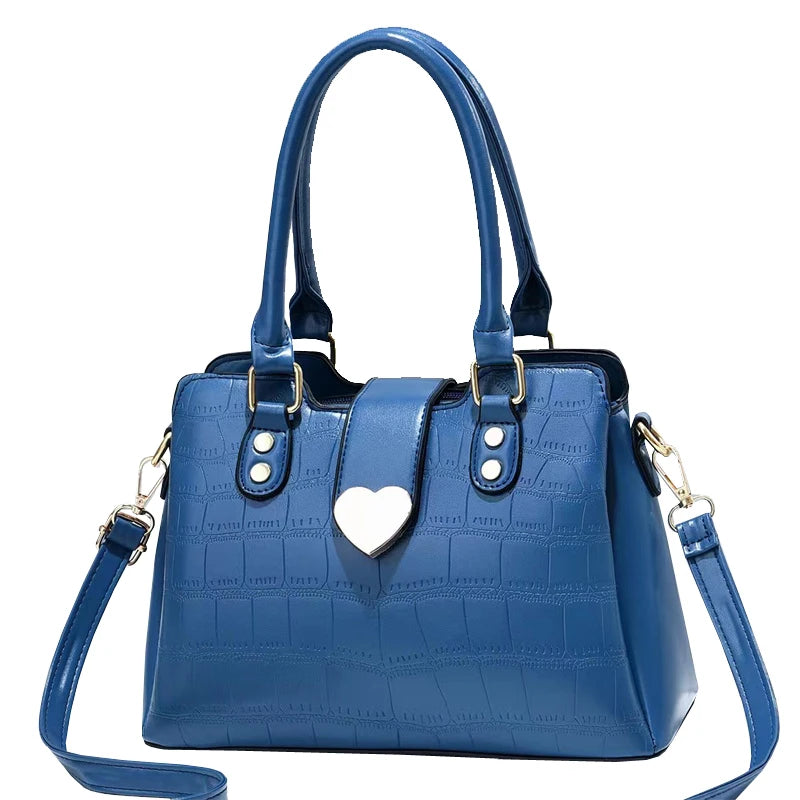 Elegant Women's Luxury Handbag Casual Tote Messenger Bag with Zipper Cheap Wholesale Trending Stone Shoulder Bag