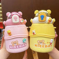 1000ml Cartoon 304 Stainless Steel Bear Thermos Strap Cup Students Straw Pot Cup Children's Kettle Water Bottle