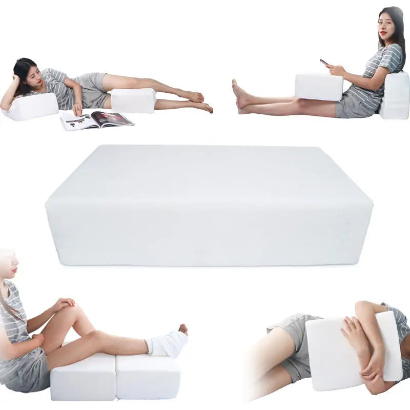 Portable Square Memory Foam Pillow Cube for Adult Side Sleepers Provides Slow Rebound Neck Support for Bedroom
