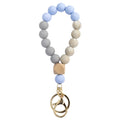 Factory Popular Style Silicone Focal Bead Key Ring Bracelet Keychain Bracelet Wristlet Keyring Bangle for Womens
