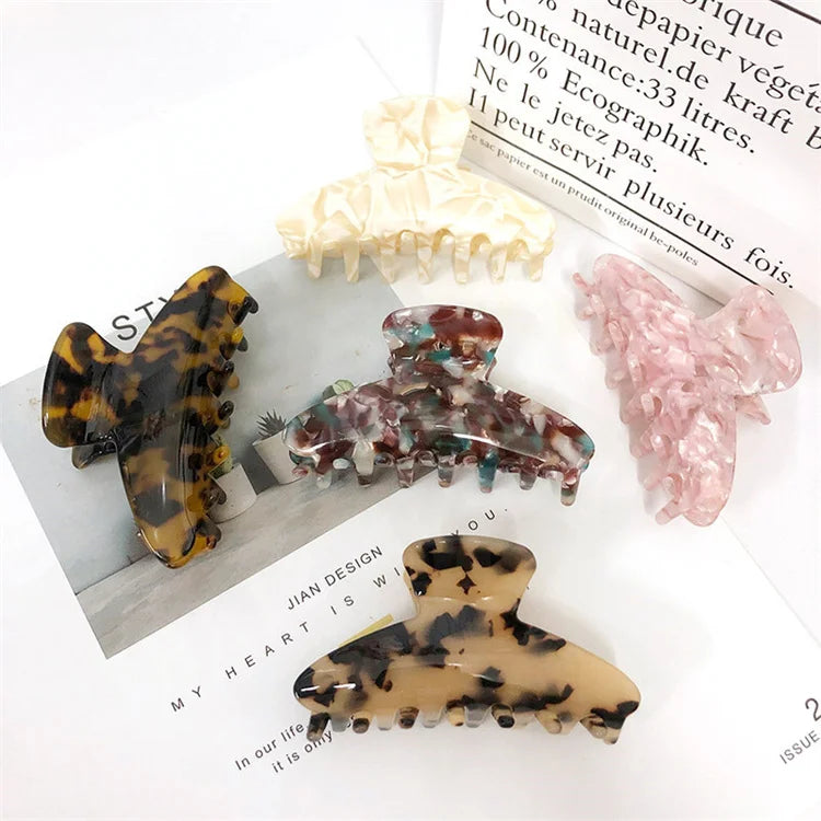 Korean Women's Net Red Same Acetic Acid Grab Clip for Girl Hair Accessories Super Fairy Simple Hair Clip 8.5cm Disc Hair Grab Cl