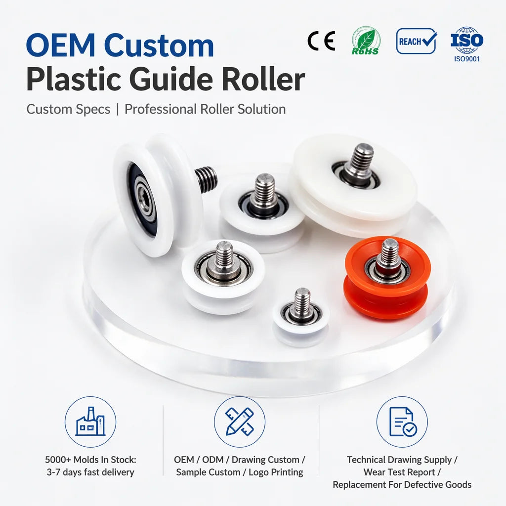 Plastic U Groove Wheels Pulley Bearings BSU60830-10C1L8M6 6x30x10mm U Groove Track Roller Bearing with Shaft