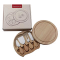 Rubber Wooden Box 4 Piece Cheese Knife Shovel Stainless Steel Cheese Tools Tableware Cheese Knife Set Gift Box