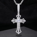 New Arrivals Christian Style Hip Hop Jewellety 925 Sterling Silver VVS Moissanite Diamond Iced Out Cross Pendant for Rappers