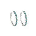 European and American Retro Western Style Turquoise Big Circle Round Turquoise Ear Hoop Earrings Jewelry