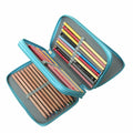 Portable Three-Layer Oxford Fabric Pencil Case 55 Holes Large Capacity School Stationery Box Wholesale Plastic Pencil Bag