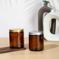 Wholesale Factory Cheap Latest clear Empty Frosted Amber Glass Candle Jars with Screw Top Lid