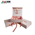 Custom Luxury Magnetic Folded Holiday Party Gift Box with Ribbon Satin Inserts Wedding Favors Wig Hair Extension Gift Boxes