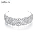 LUOTEEMI Wedding Ice Out Comb Bohemian Accessories Luxury Designer Hairband Jewellery Bridal Hair Jewelry