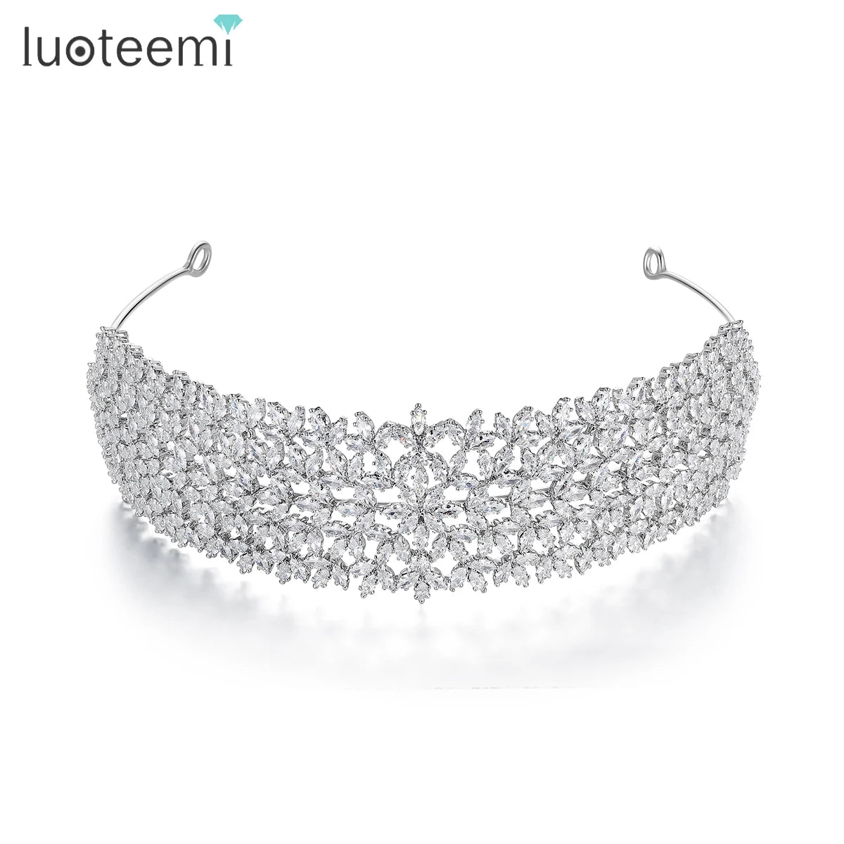 LUOTEEMI Wedding Ice Out Comb Bohemian Accessories Luxury Designer Hairband Jewellery Bridal Hair Jewelry