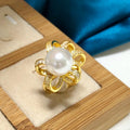 R1130 11-12mm Natural Freshwater Pearl Ring Accessory 925 Sterling Silver Adjustable Size Engagement Jewelry Ring for Women