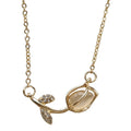 Fashion Elegant Cute Girls Gifts Opal Rhinestone Flower Rose Stud Earrings Necklace for Women