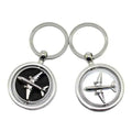 Custom Blank Stainless Steel Home Metal Keyring Round House Stars Heart Airplane Shaped Rotating Spin Engraving Keychain Spinner