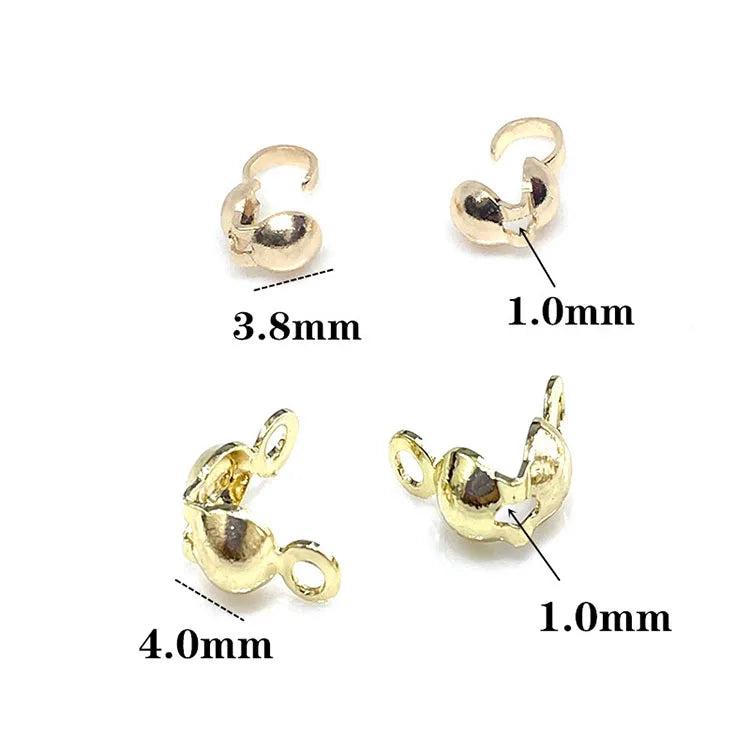 JF0763 Gold Plated Clam ShellEnd Clam Shell Tip BeadsKnot End Cover Beads