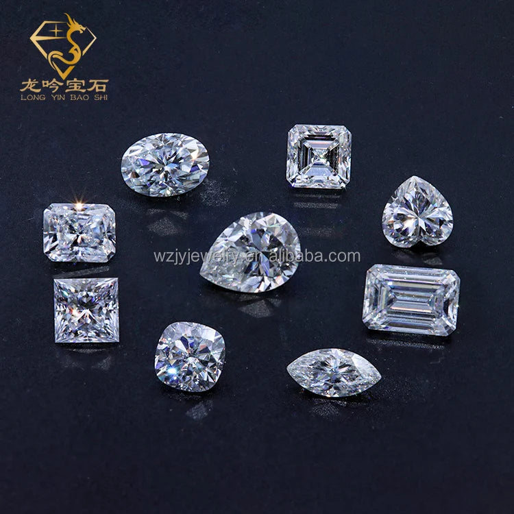 Round/Oval/Square/Cushion/Pear/Heart/Radiant/Asscher/Emerald Cut DEF Moissanite Diamond Loose Gems Moissanite Gemstones