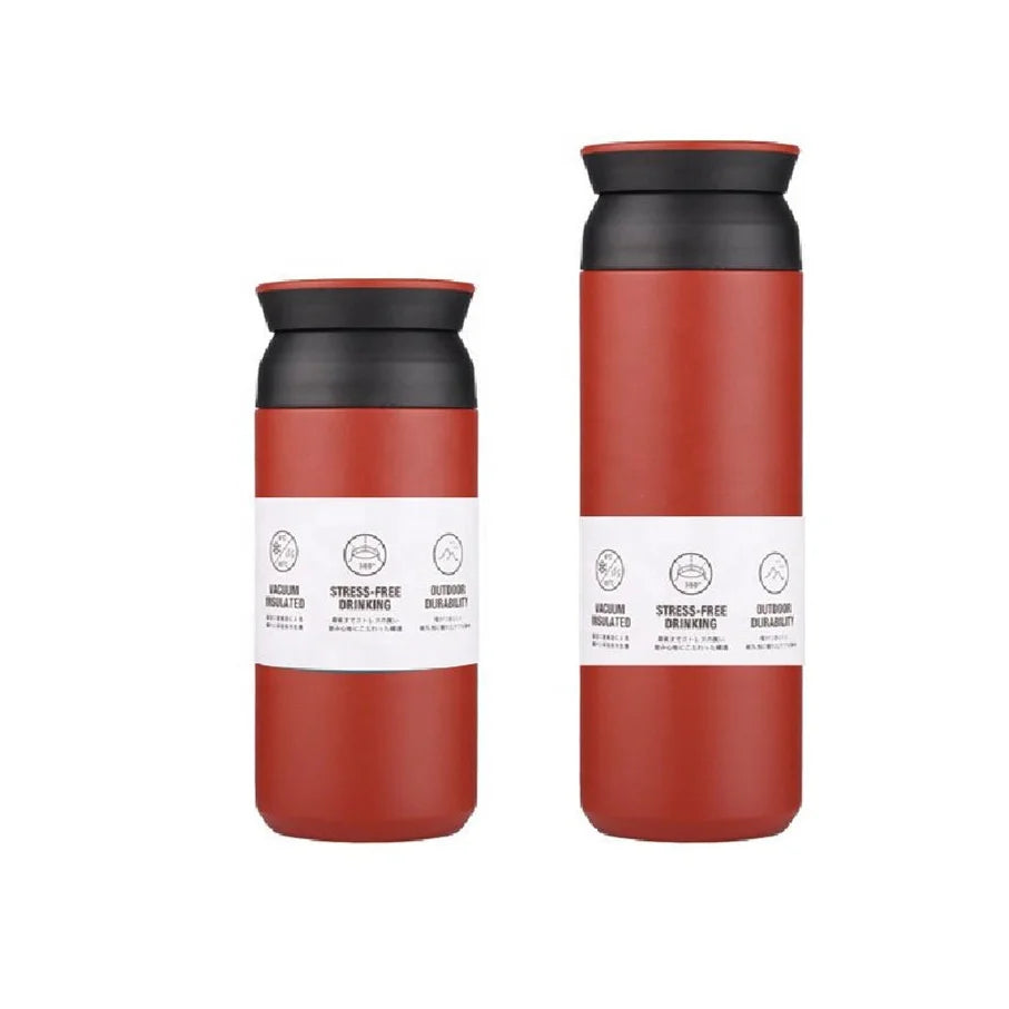 Portable 2 in 1 Lid Custom Logo 350/500ml Double Wall Insulated Stainless Steel Steel Water Bottle Vacuum Flask Handle Lid