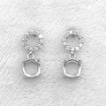 Sterling Silver 5mm/6mm Semi Mount Stud Earring Empty Support Blank Claws Setting S925 Base Without Center Stone for DIY Inlay