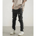 Custom Label Trousers for Men Drop Ship Boys Men Street Wear Stock Patched Pants Black Jeans Custom
