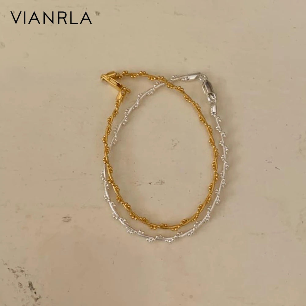 VIANRLA 925 Sterling Silver Minimalist Bracelet Twist Rope Chain for Girl Jewelry Dropshipping Free Laser Logo