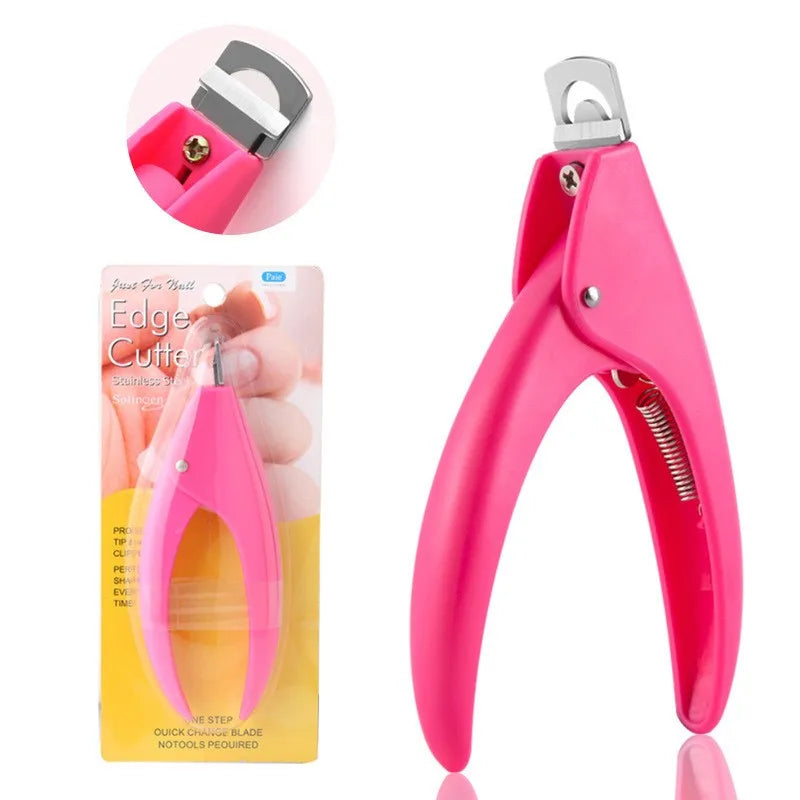 Hot Selling DIY Ceramic Handle French Nail Scissors U-Shaped One Line Clipper Phototherapy Extension Sharp Stainless Beauty