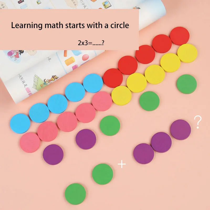 Hourglass Timer Memory Circle Chip Colorful Cognitive Sorter Cards Montessori Educational Math Toys for Children Kids Boys Girls