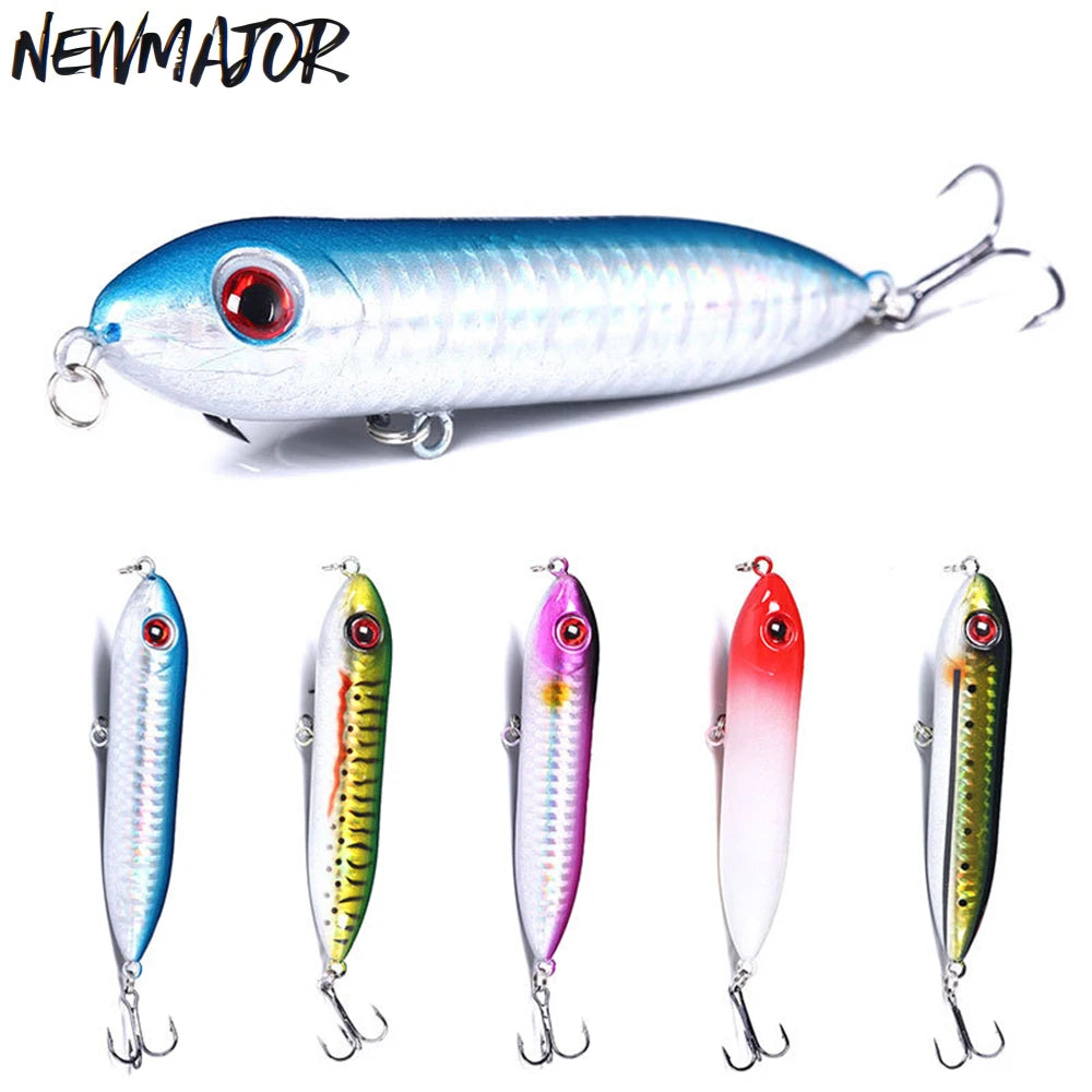 NEWMAJOR 10cm 12g Pencil Lure ABS Plastic Hard Bass Stock Fishing Lure Like Living Fish Swimming Pencil Bait Sea Fishing Stream