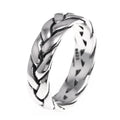 925 Sterling Silver Mens Jewelry Braided Rings Twist of Fate Stackable Ring Punk Rock Cool Accessories