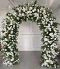 Green Wedding Event Decor Wedding Entrance Greenery Decoration Large Luxury White Round Artificial Flowers Arch