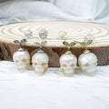 Wholesale Real Freshwater Pearl Carved Skull Heads 925 Sterling Silver Gold Plated Fashion Skull-shaped Pearl Sprout Earrings