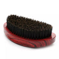 JDK Private Label Red Wood Grain Finish Oval Handle Medium Soft Boar Bristle Wave Palm Beard Brush