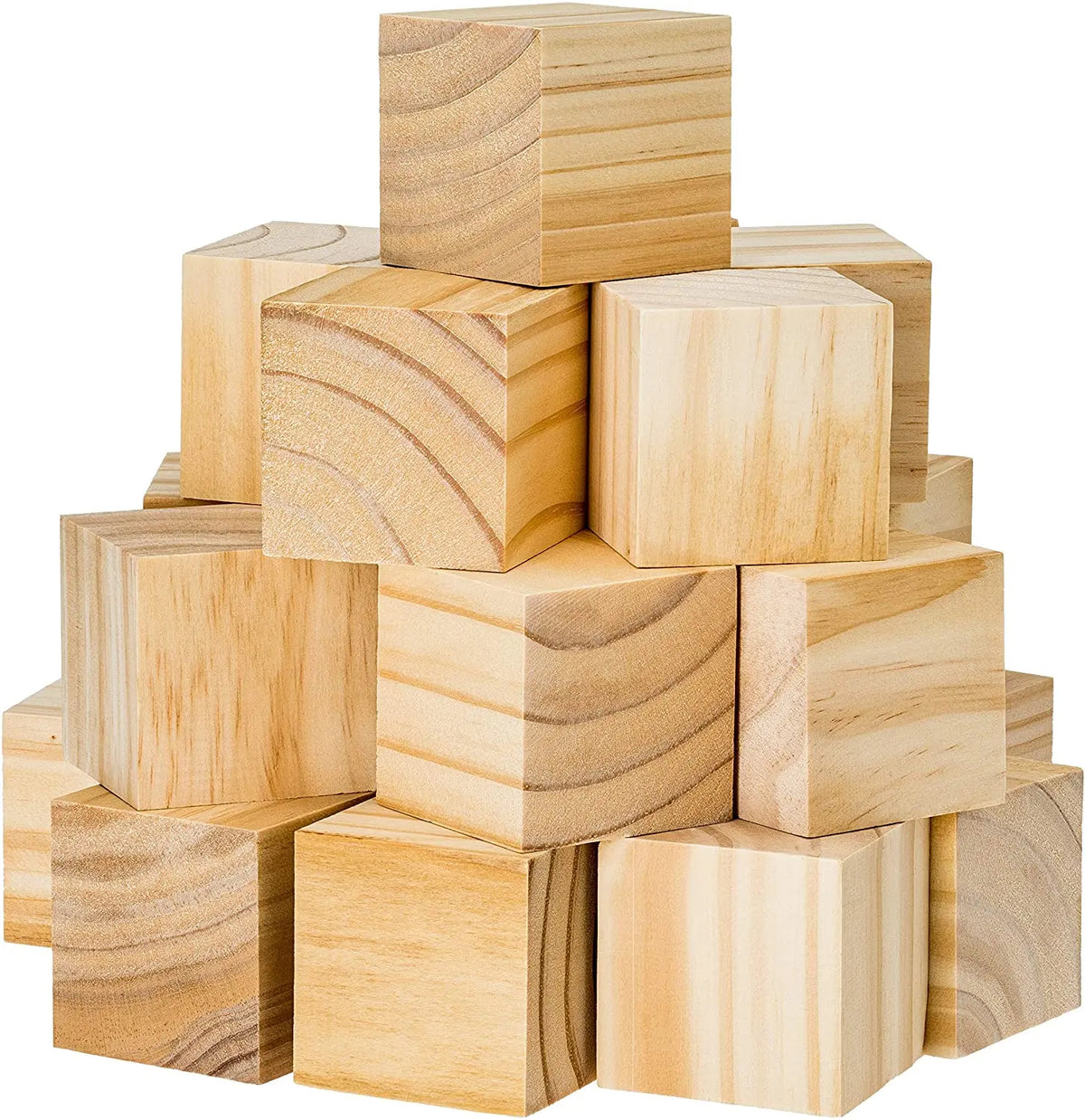 Wooden Cubes Natural Unfinished Wood Blocks Strong and Durable for Painting Puzzle Making Decorating Crafts and DIY Projects MegaBDM