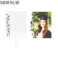 MDFSUB Graduation 10x17cm 3mm Thick White High Glossy Sublimation Coating Foldable Wall Mount Paddle Fans Frames
