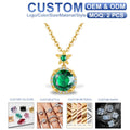 Factory Outlet Emerald 100% Real 925 Sterling Silver Green Pendants Fine Jewelry Necklace Women Luxury